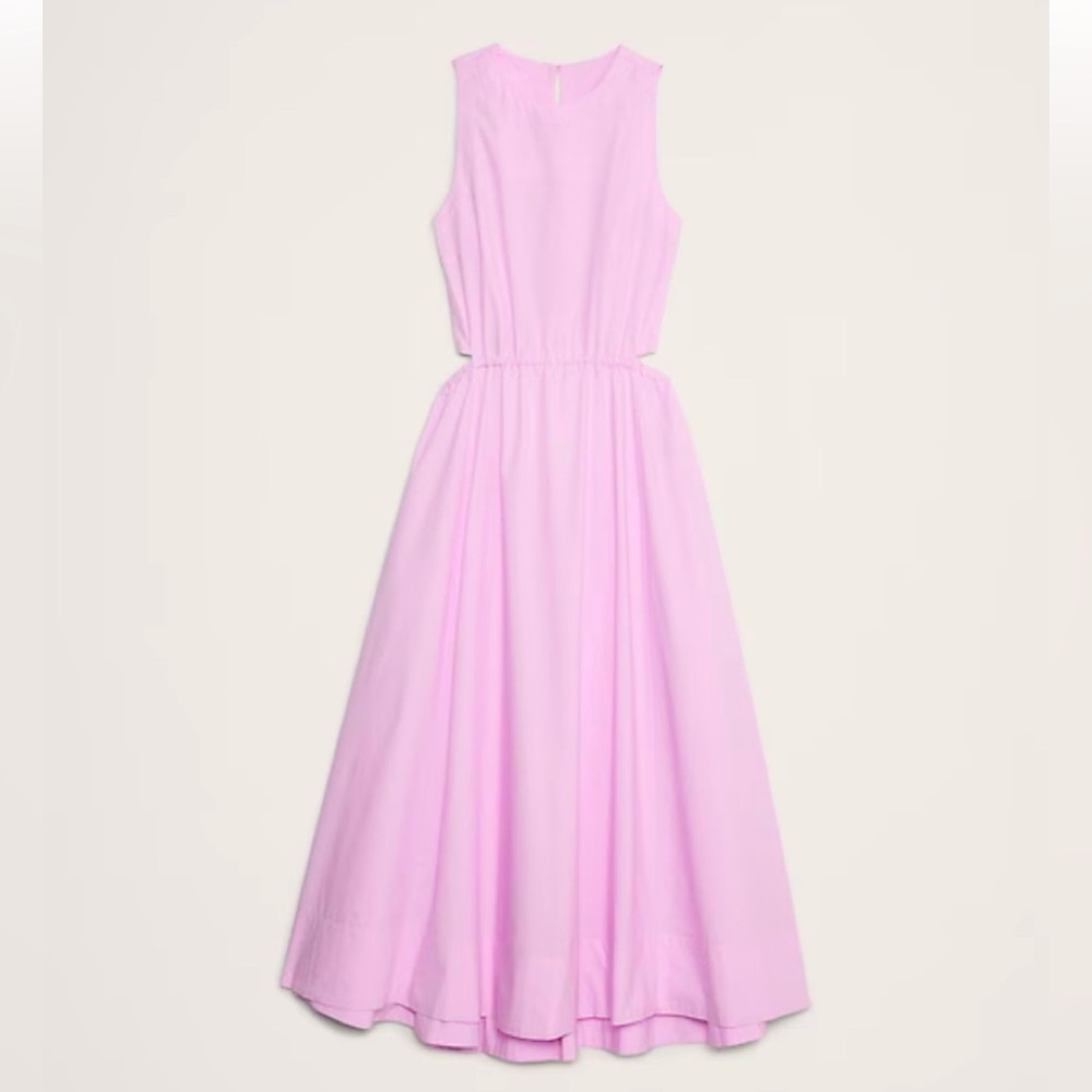 NWT BANANA REPUBLIC Pink Orchid CutOut Feminine Midi Dress XL 🌸FINAL PRICE🌸